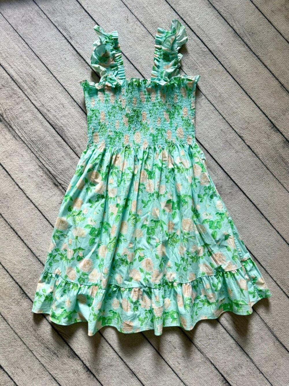 Hill House Nap Dress, Sz. Small, Light Blue w/ Light Pink Flowers, Romantic, EUC - Picture 1 of 4